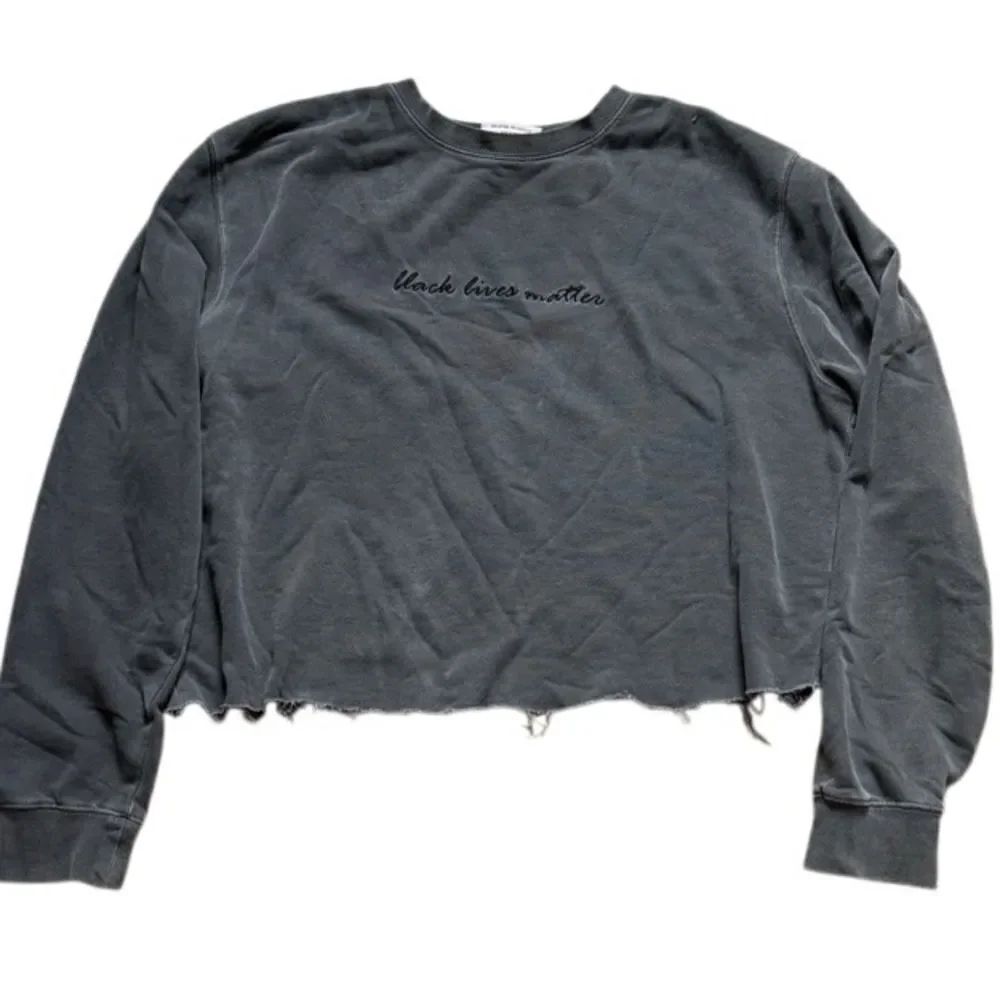 Phenomenal Black Lives Matter Embroidered Sweatshirt Gray Medium Cropped